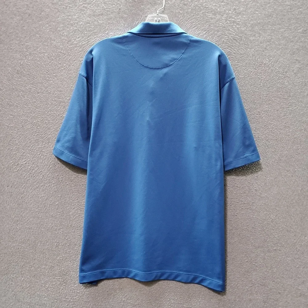 Nike Golf Men Polo Shirt Large Blue Swoosh‎ Logo Embroidered Short Sleeve Collar
